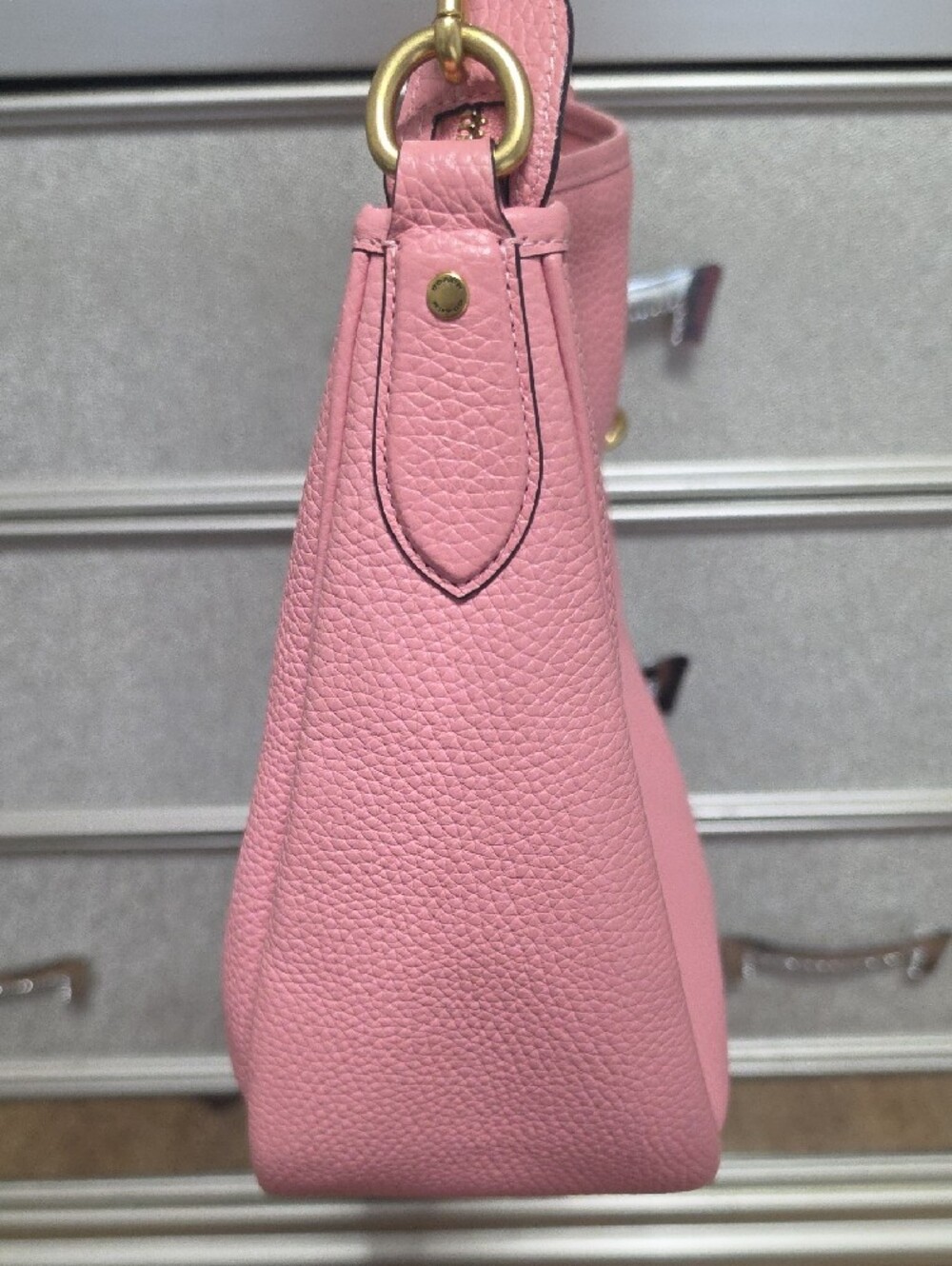 Coach Pink Leather Shoulder Bag with Gold Accent - Picture 4 of 6